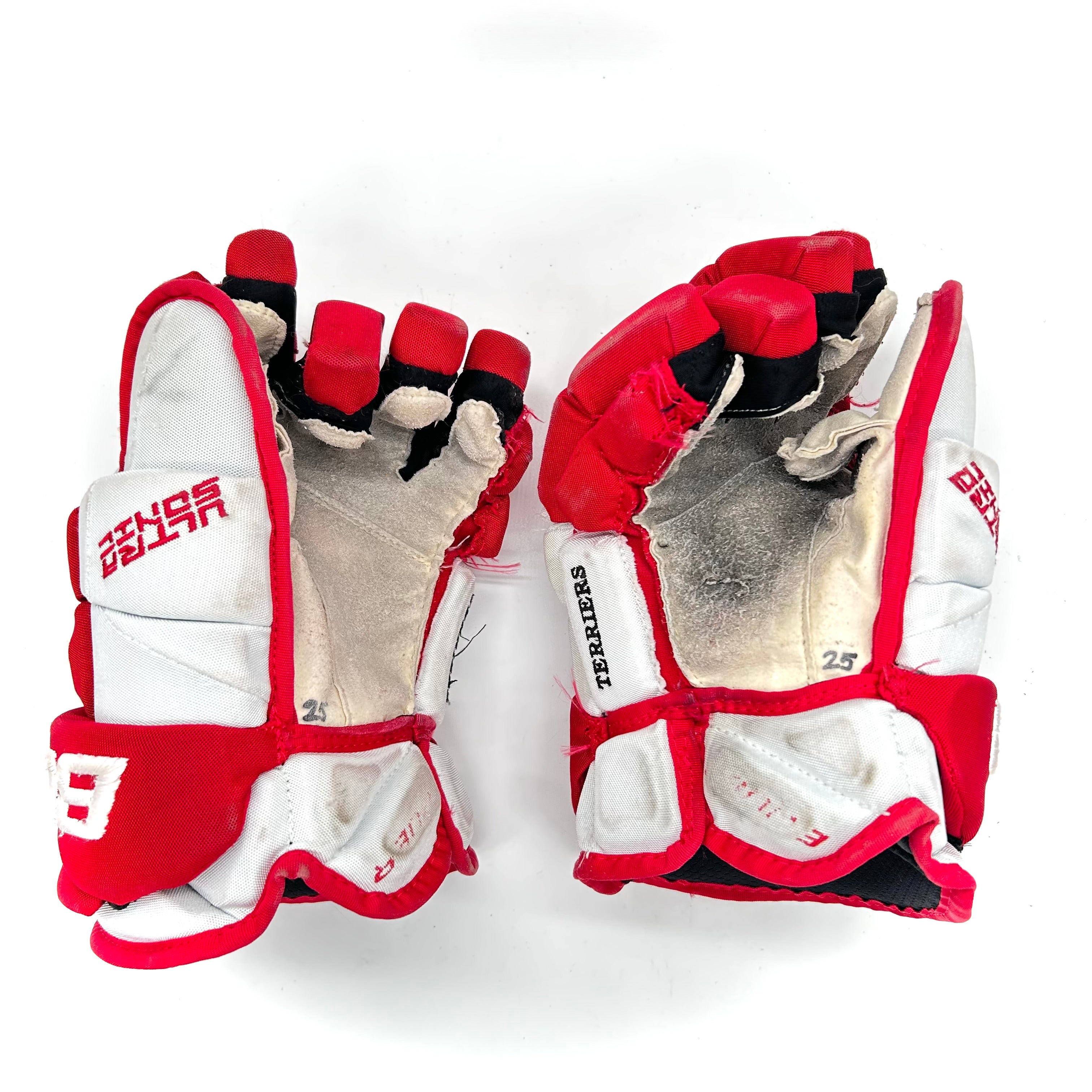 Bauer UltraSonic - Gants Pro Stock d'occasion (blanc/rouge)